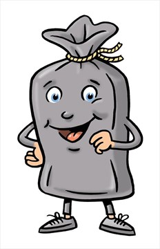 Comicbild Müllsack